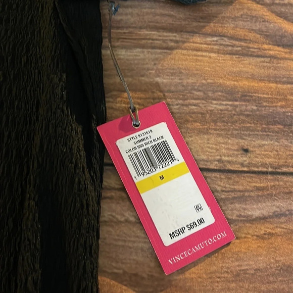 🎉🎉HOST PICK🎉🎉VINCE CAMUTO Puff Shoulder Top, Medium, Black, NWT - Picture 8 of 9